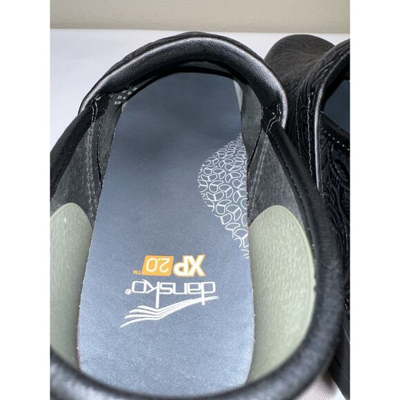 NWOT Dansko XP 2.0 Black Floral Tooled Leather Clogs Womens Sz EU 40 US 9.5 - 10 - Picture 9 of 11